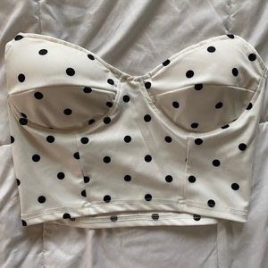 Princess Polly Polka Dot Tube Top Black & White